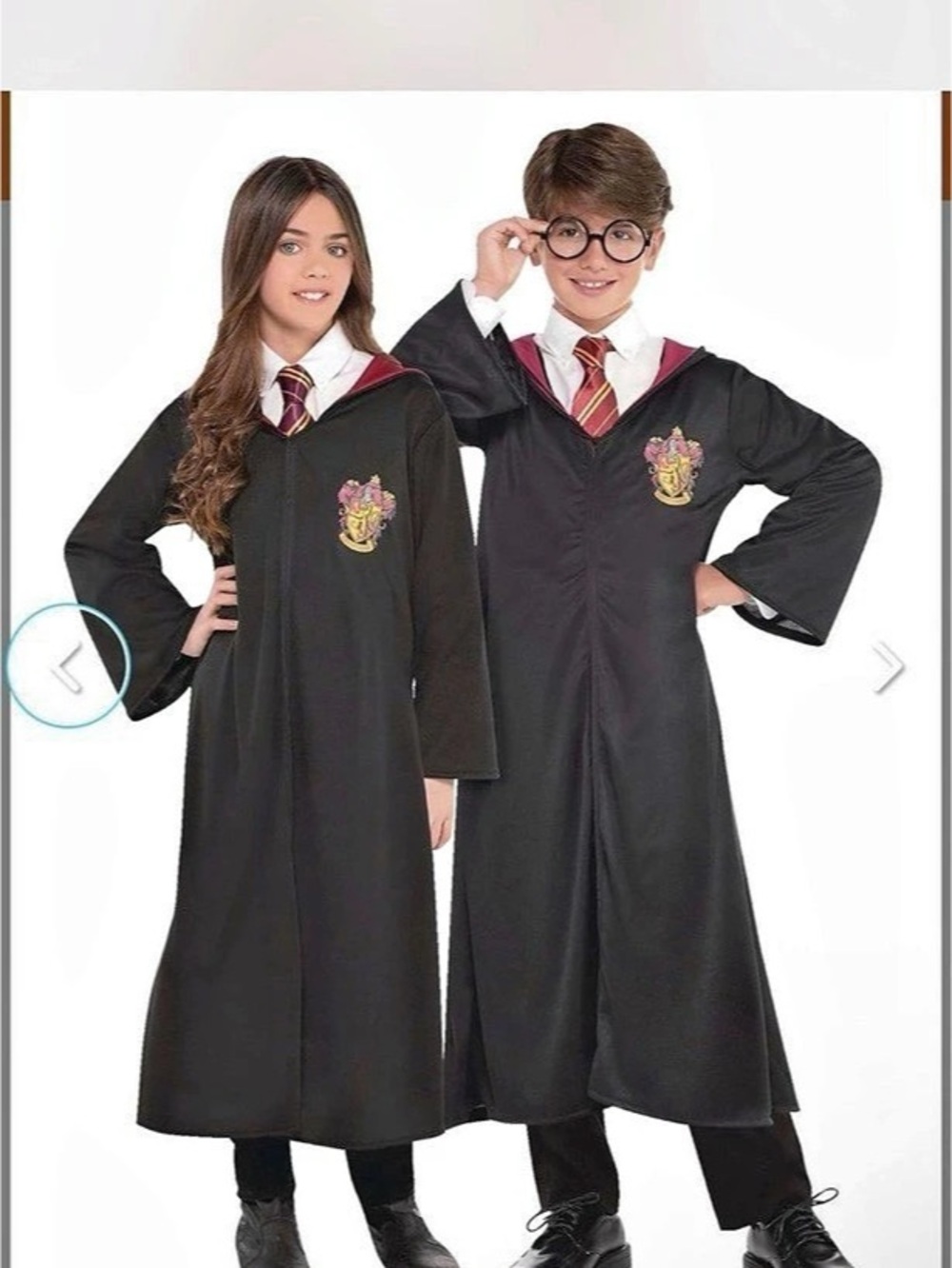 Harry Potter Gryffindor Costume Robe Black & Red sz L/XL child